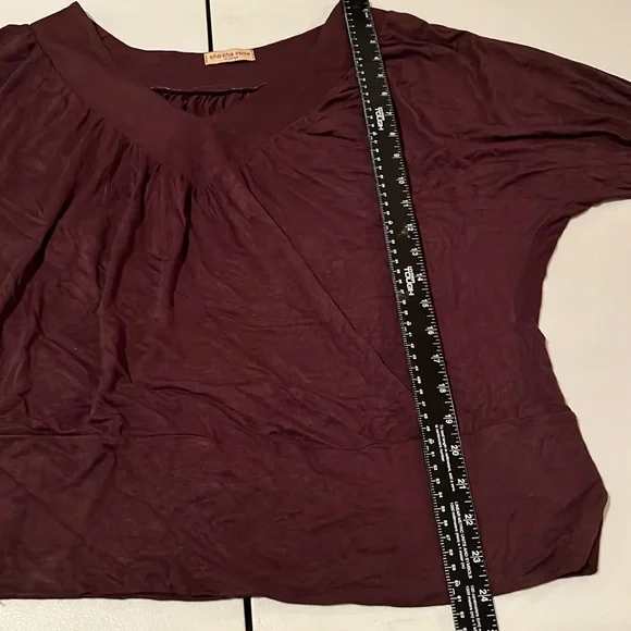 Cha Cha Vente X- Large brown 3/4 sleeve cotton blend stretch top - Picture 5 of 12